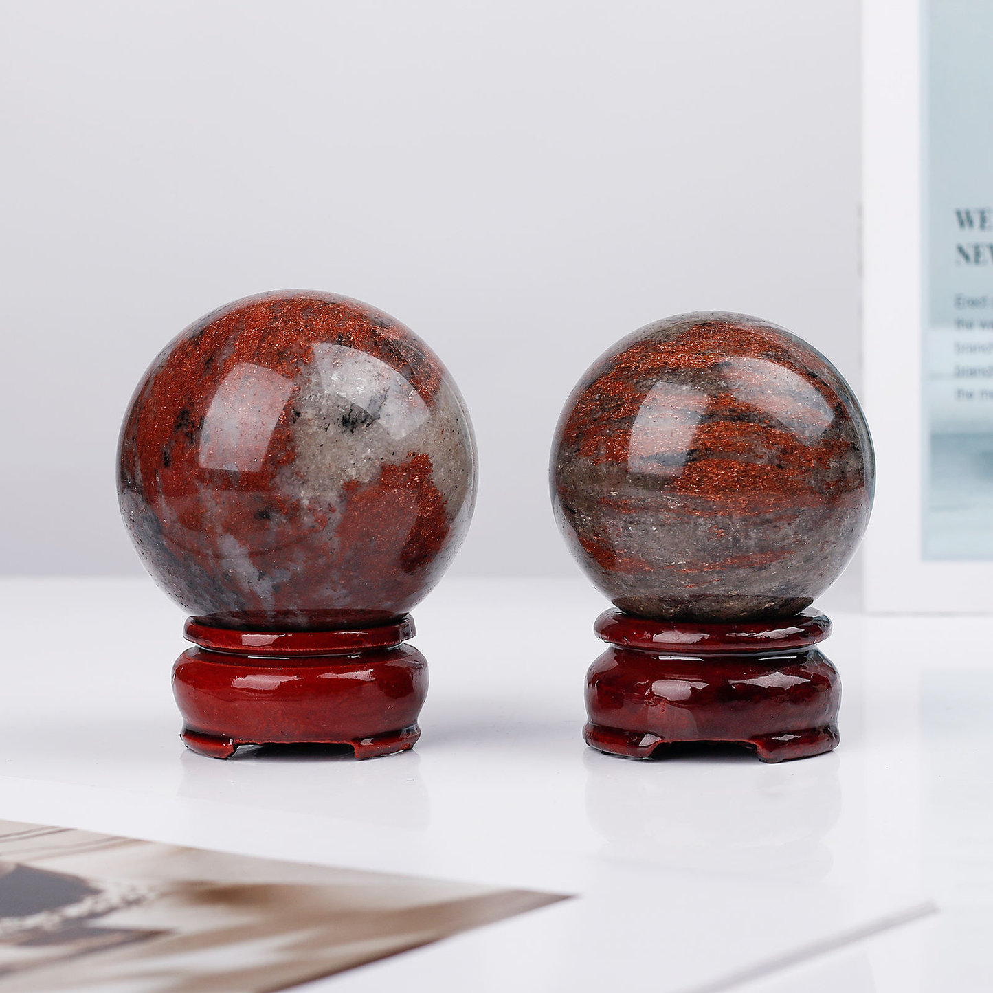 Natural Jinsha Sphere Healing Energy Ball Meditation Home Decor Gift