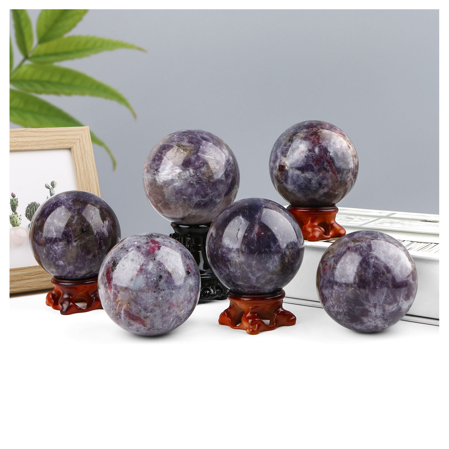 Natural Blue Purple Unicorn Sphere Healing Energy Ball Meditation Home Decor Gift