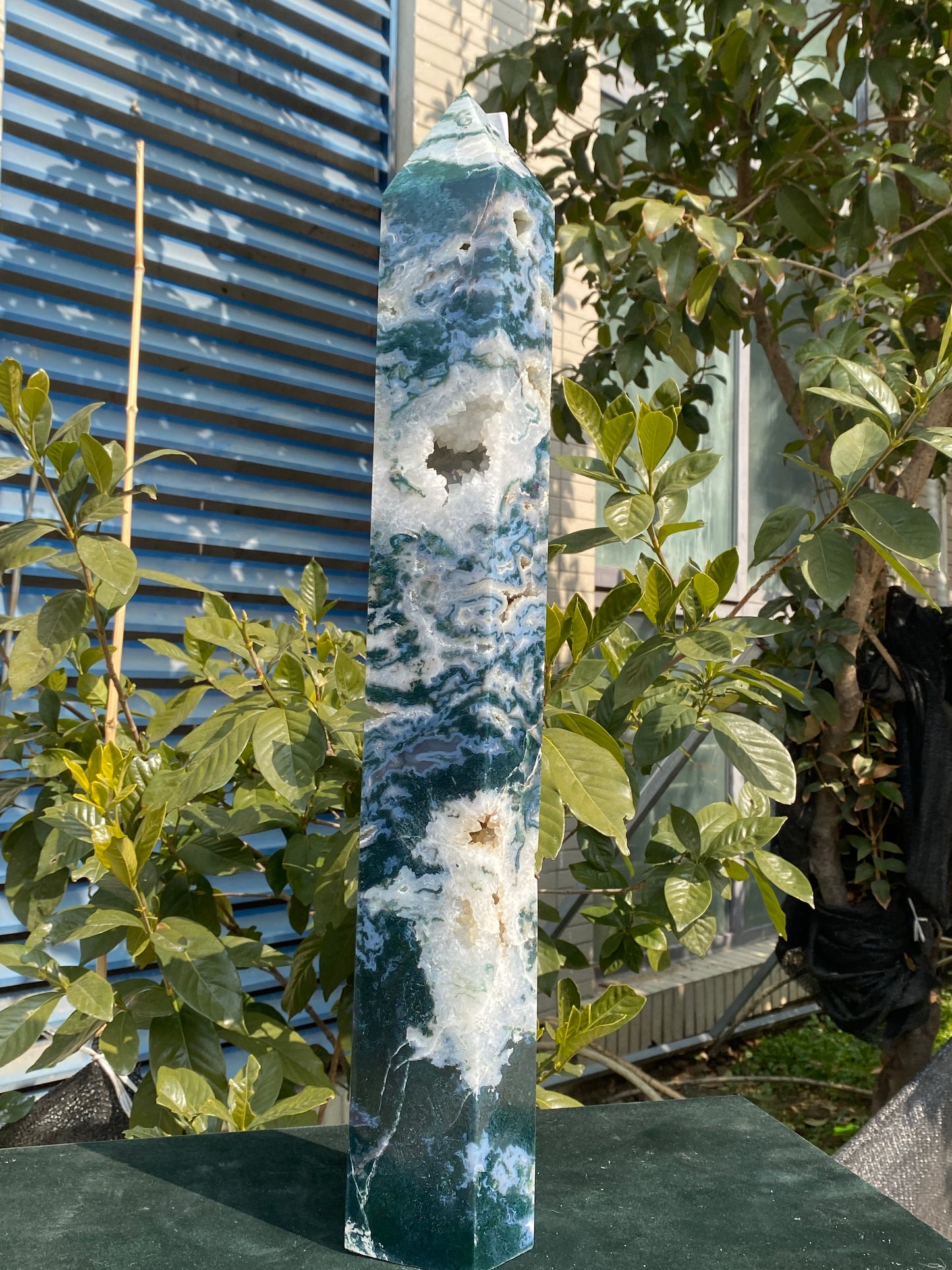 bule moss agate big tower