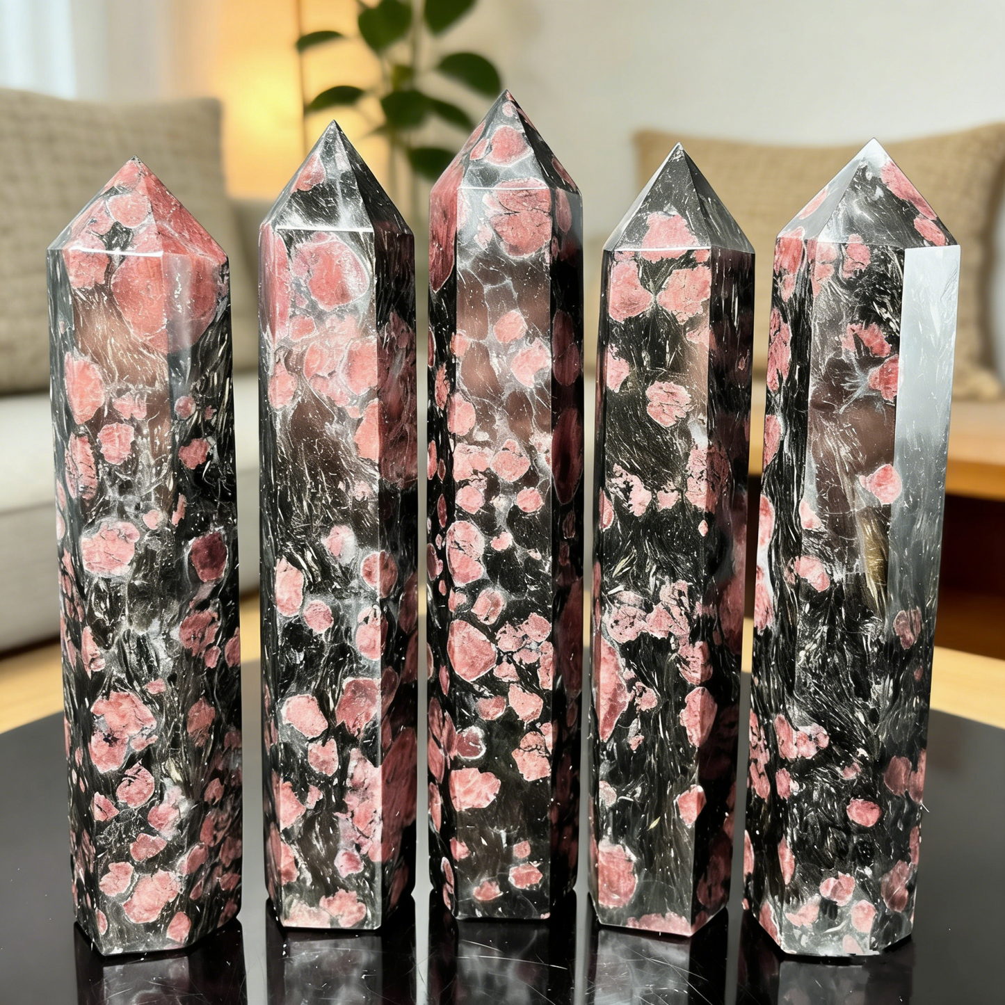 Natural Garnet single pointed pillar Heal ing Gemstone Home Decor