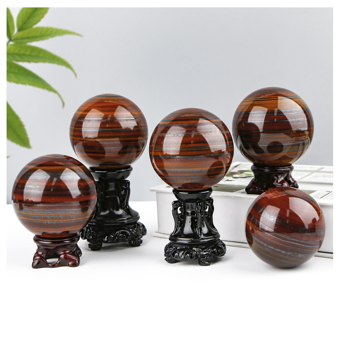 Natural Tiger Eye Crystal Ball Feng Shui Sphere for Home Decoration