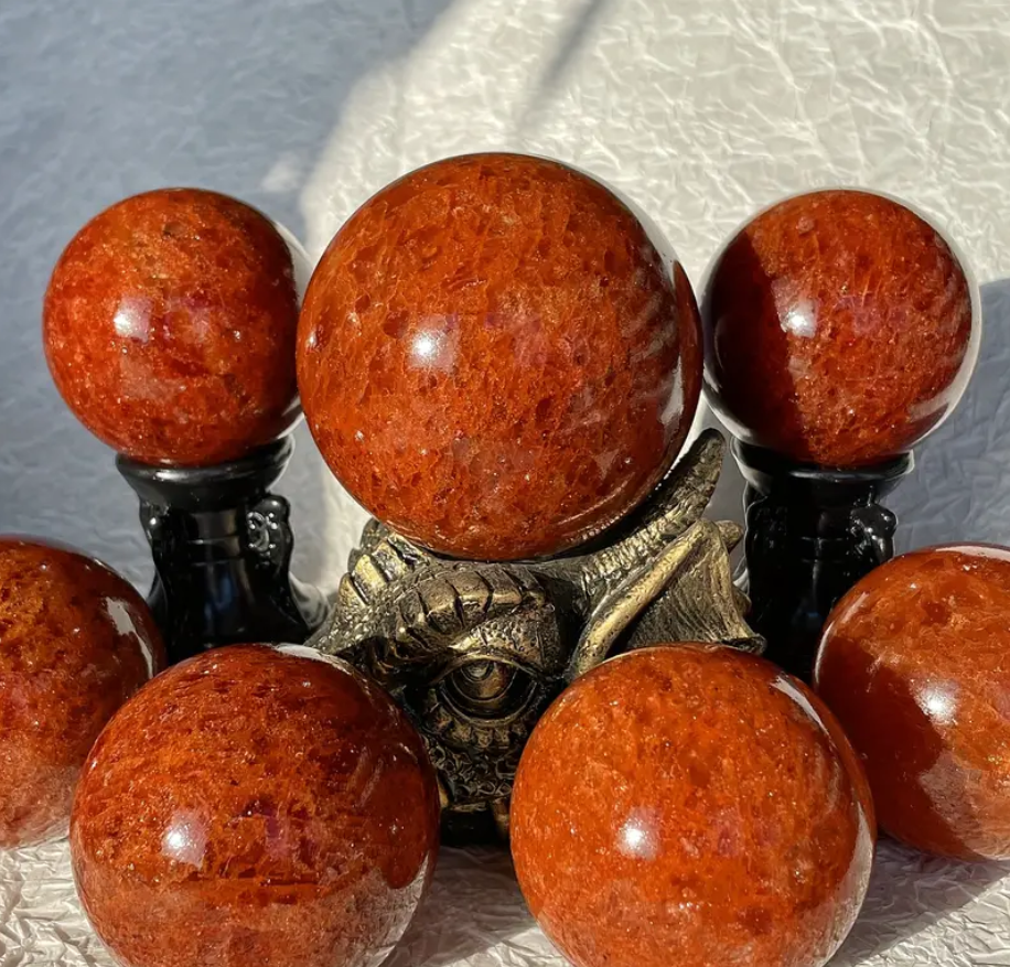 Natural Red Strawberry Quartz Sphere Home Decoration