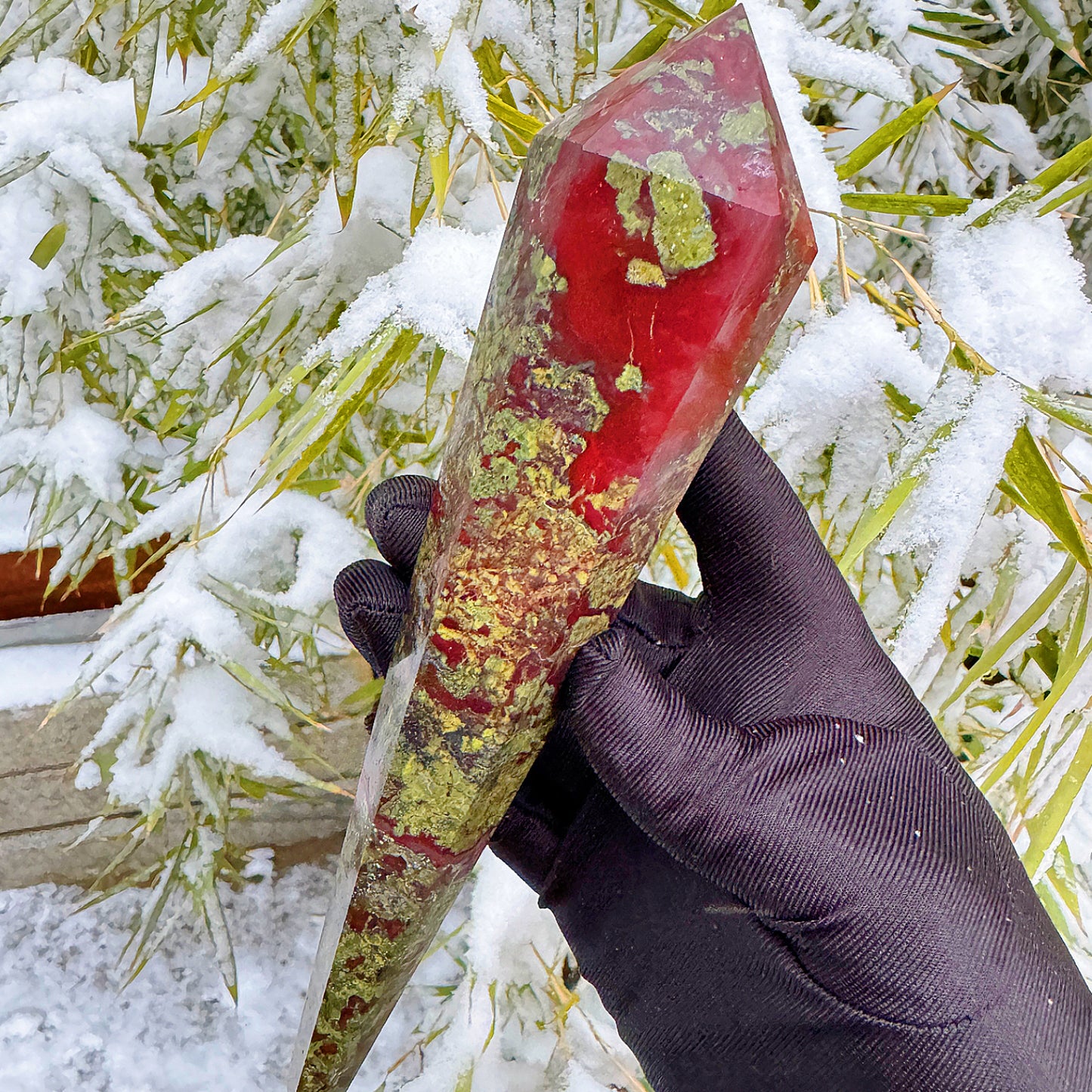 Brazilian blood stone wand