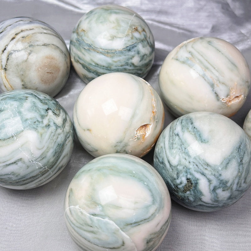 Natural Pink marble ball Heal ing Gemstone Home Decor