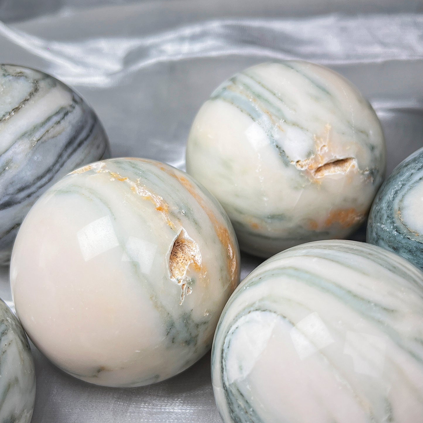 Natural Pink marble ball Heal ing Gemstone Home Decor