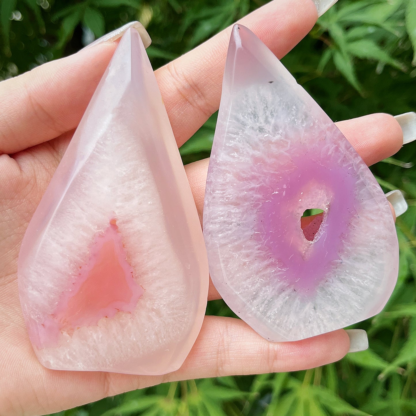 Natural Pink wrapped agate ornament Heal ing Gemstone Home Decor