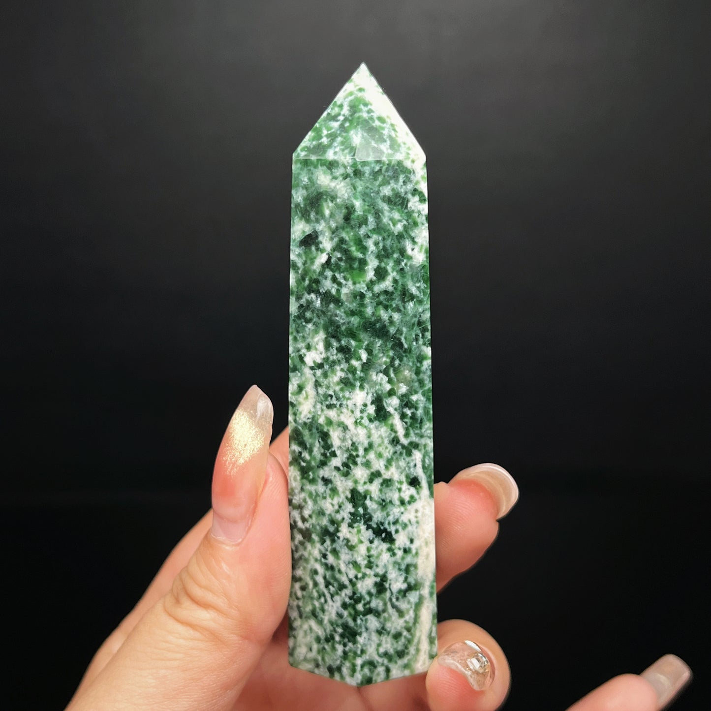 Natural Qinghai Cuidan Sharp Pillar Heal ing Gemstone Home Decor
