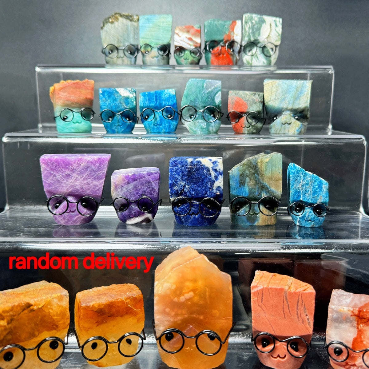 Natural Mixed material carvings Heal ing Gemstone Home Decor