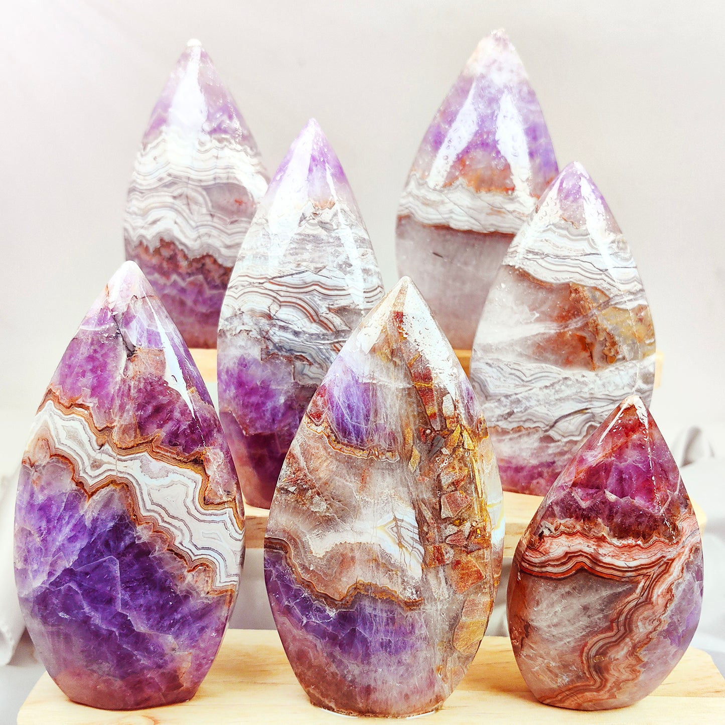 Amethyst calcite teardrop