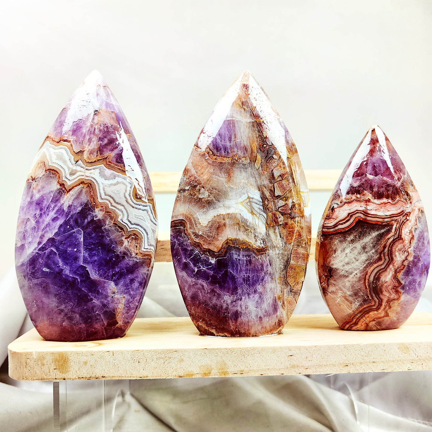 Amethyst calcite teardrop