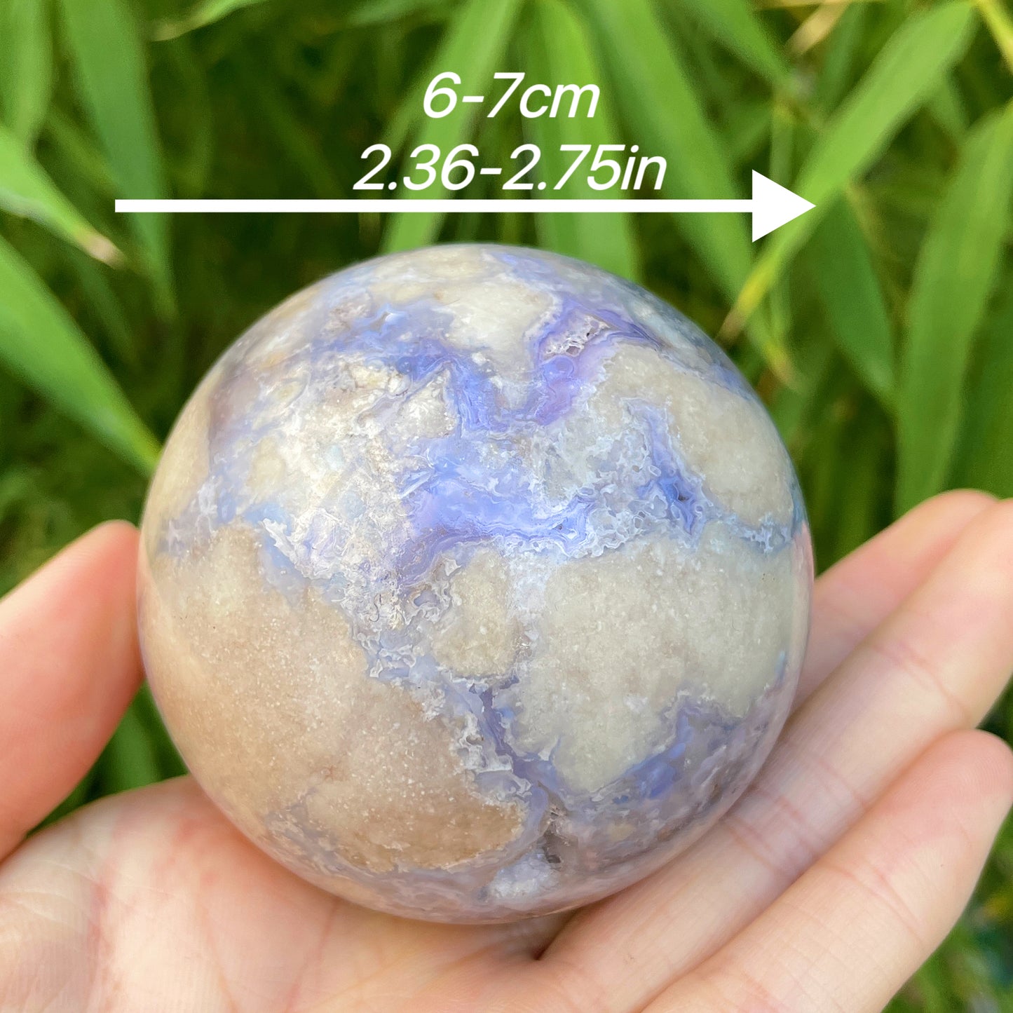 bule flower agate sphere