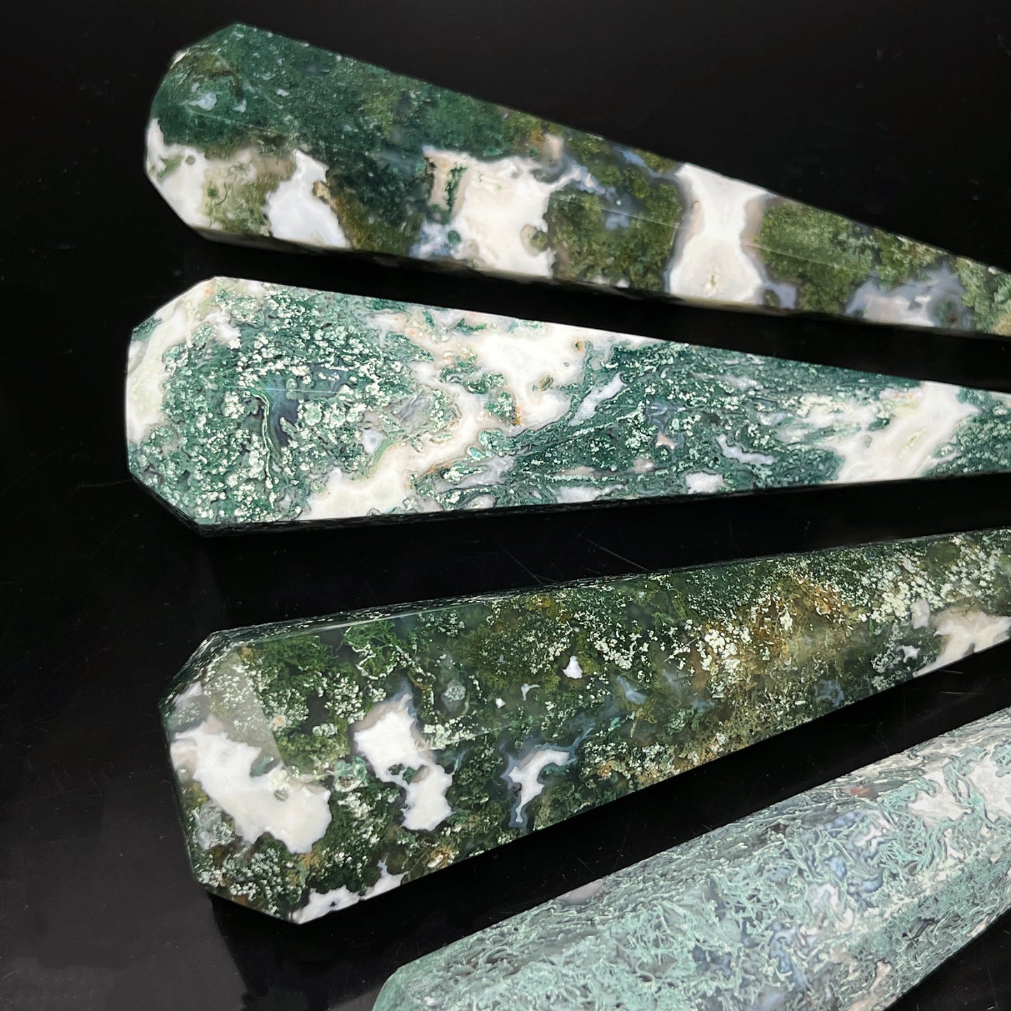 Natural Water grass agate torch tower Heal ing Gemstone Home Decor