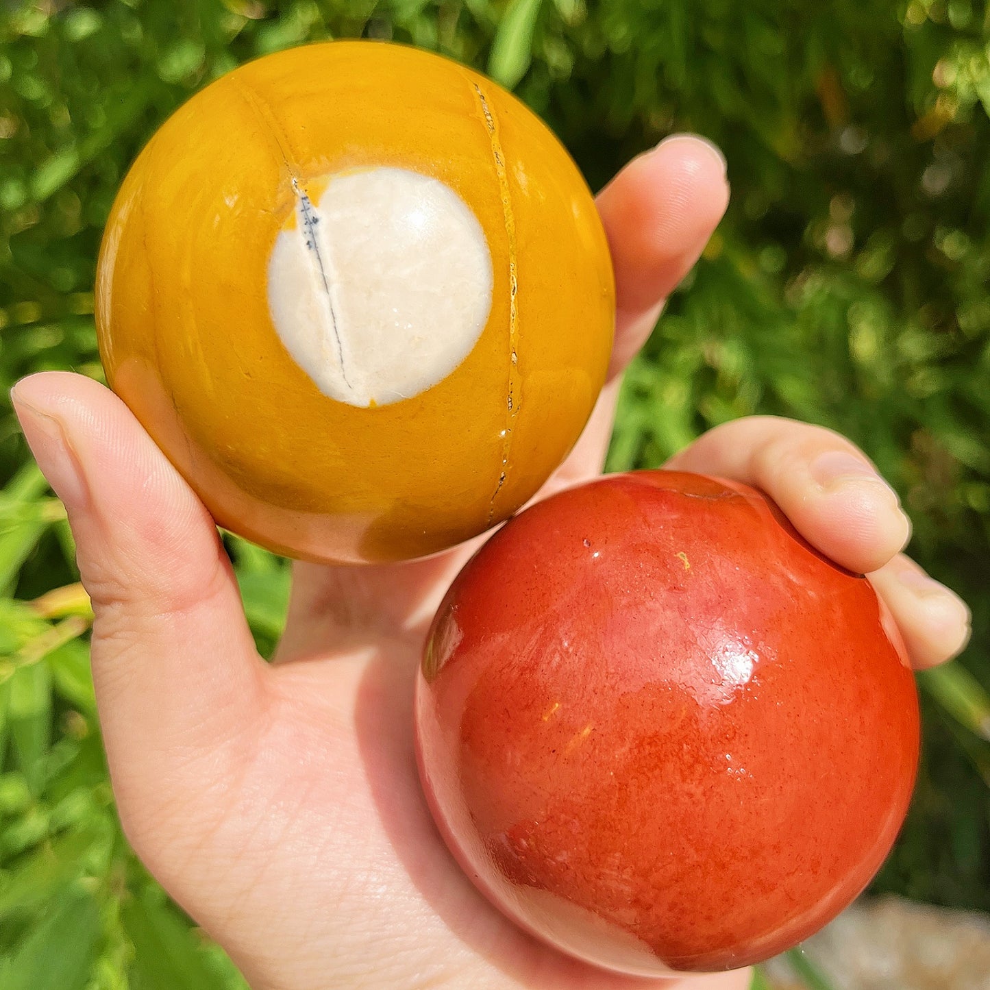 Natural Egg yolk stone ball Heal ing Gemstone Home Decor