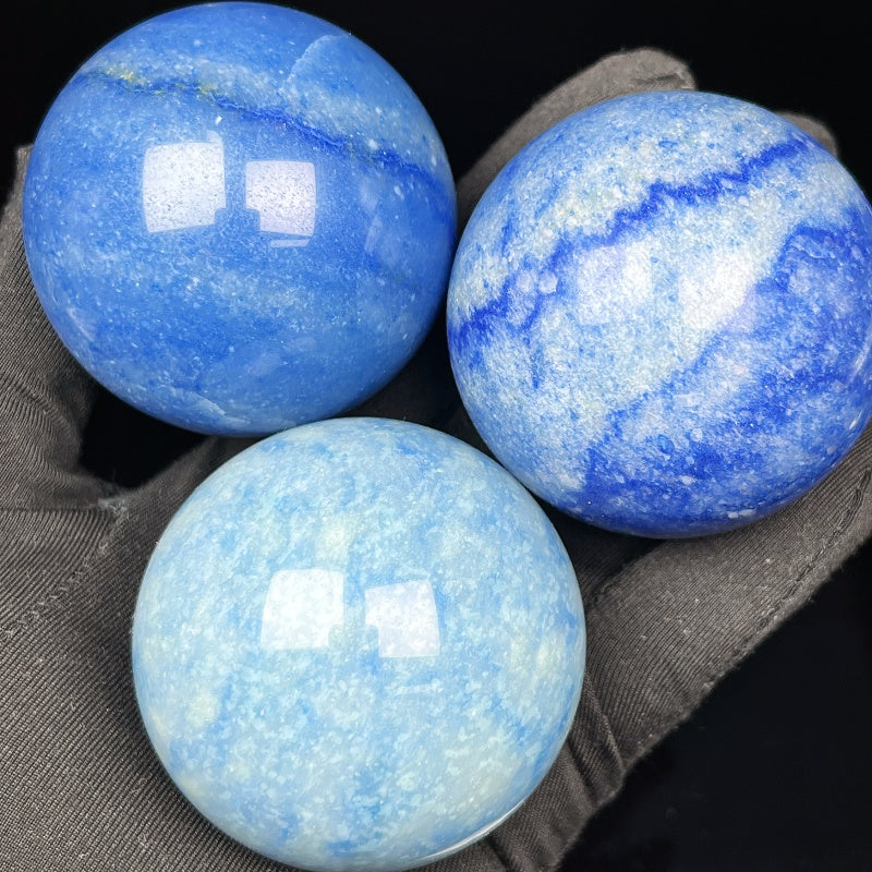 Natural Blue Dongling Ball Heal ing Gemstone Home Decor