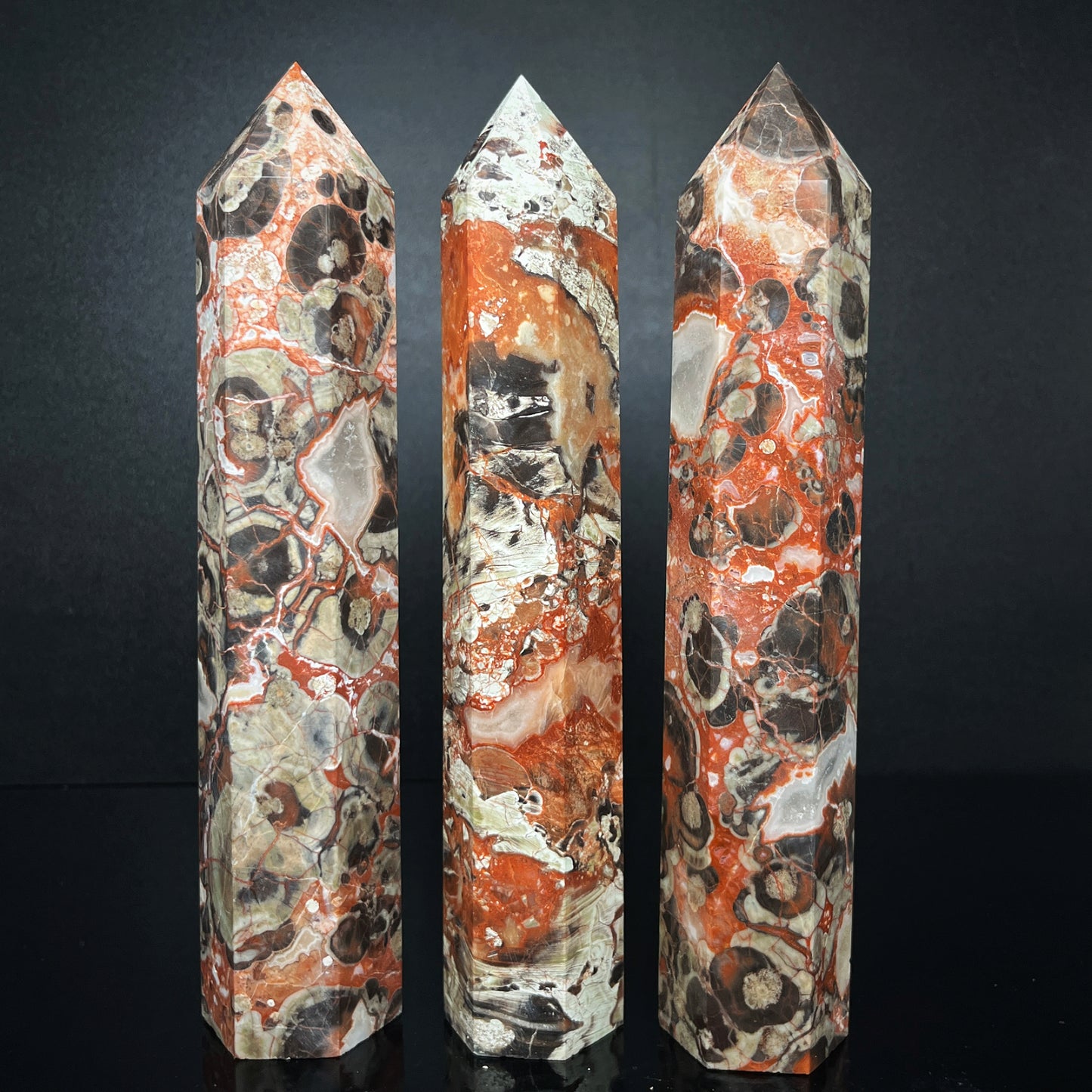 Natural Money agate single pointed large pillar Heal ing Gemstone Home Decor
