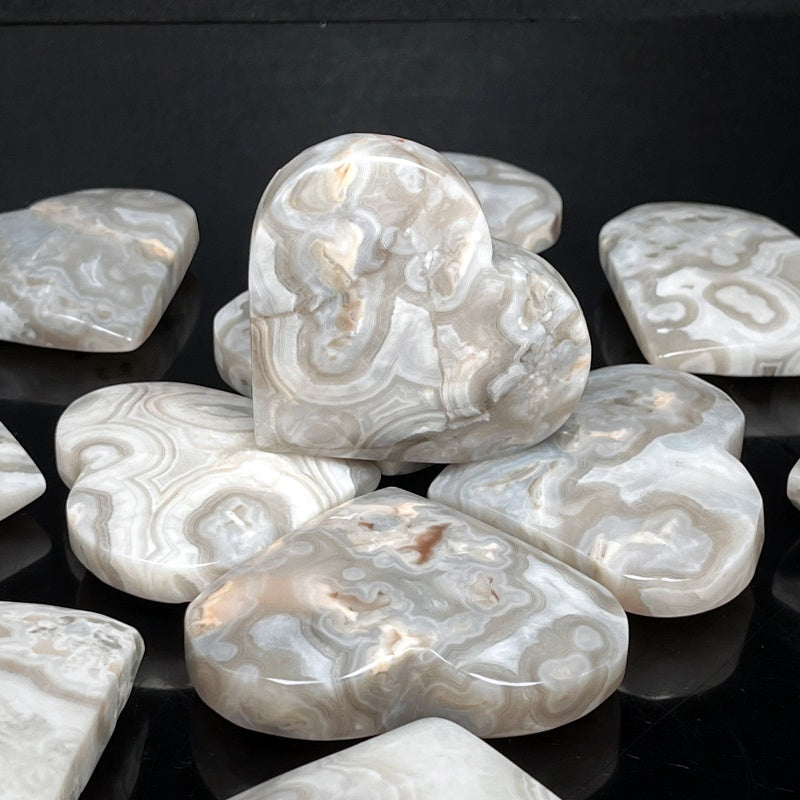 Natural Persian agate carving heart Heal ing Gemstone Home Decor