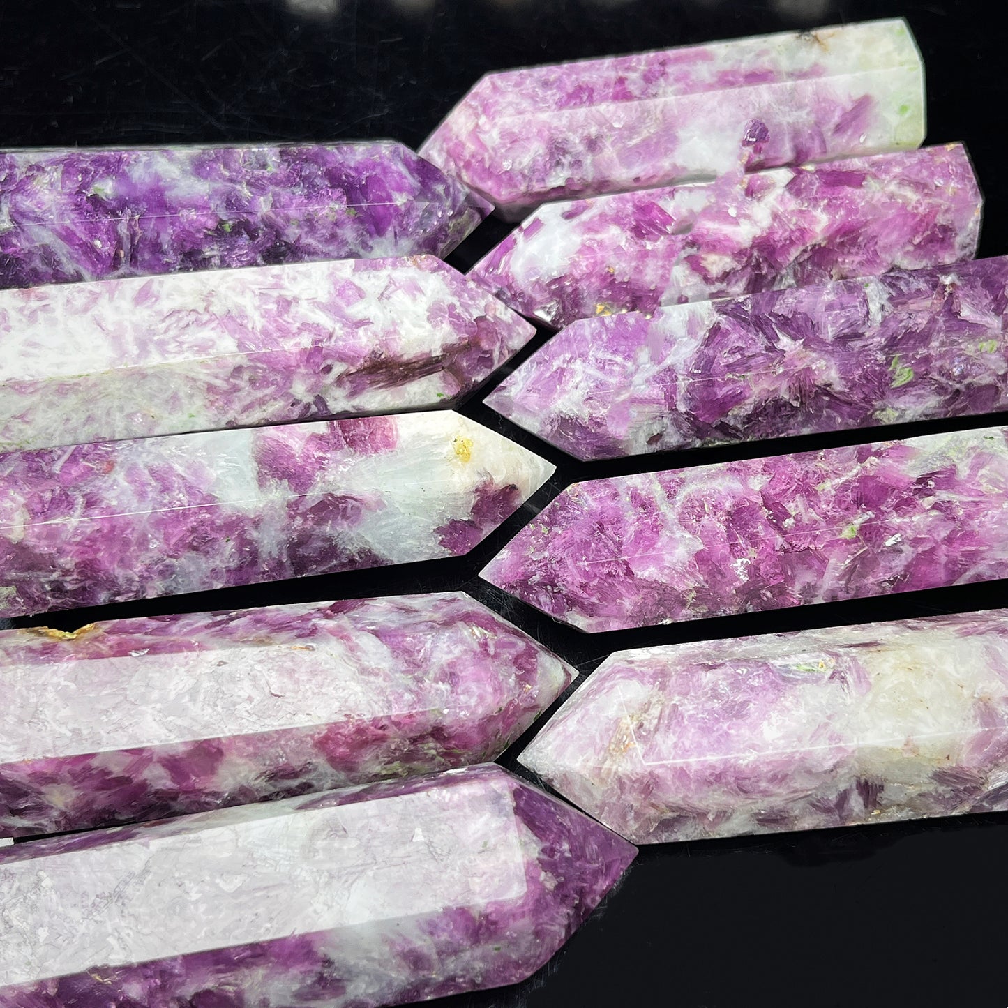 Natural Purple lithium mica column Heal ing Gemstone Home Decor