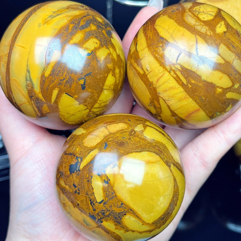 Natural Tiger patterned agate ball Heal ing Gemstone Home Decor
