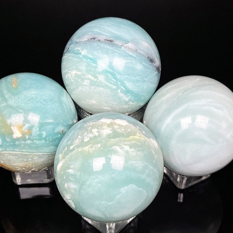Natural Sky Blue Stone Ball Heal ing Gemstone Home Decor