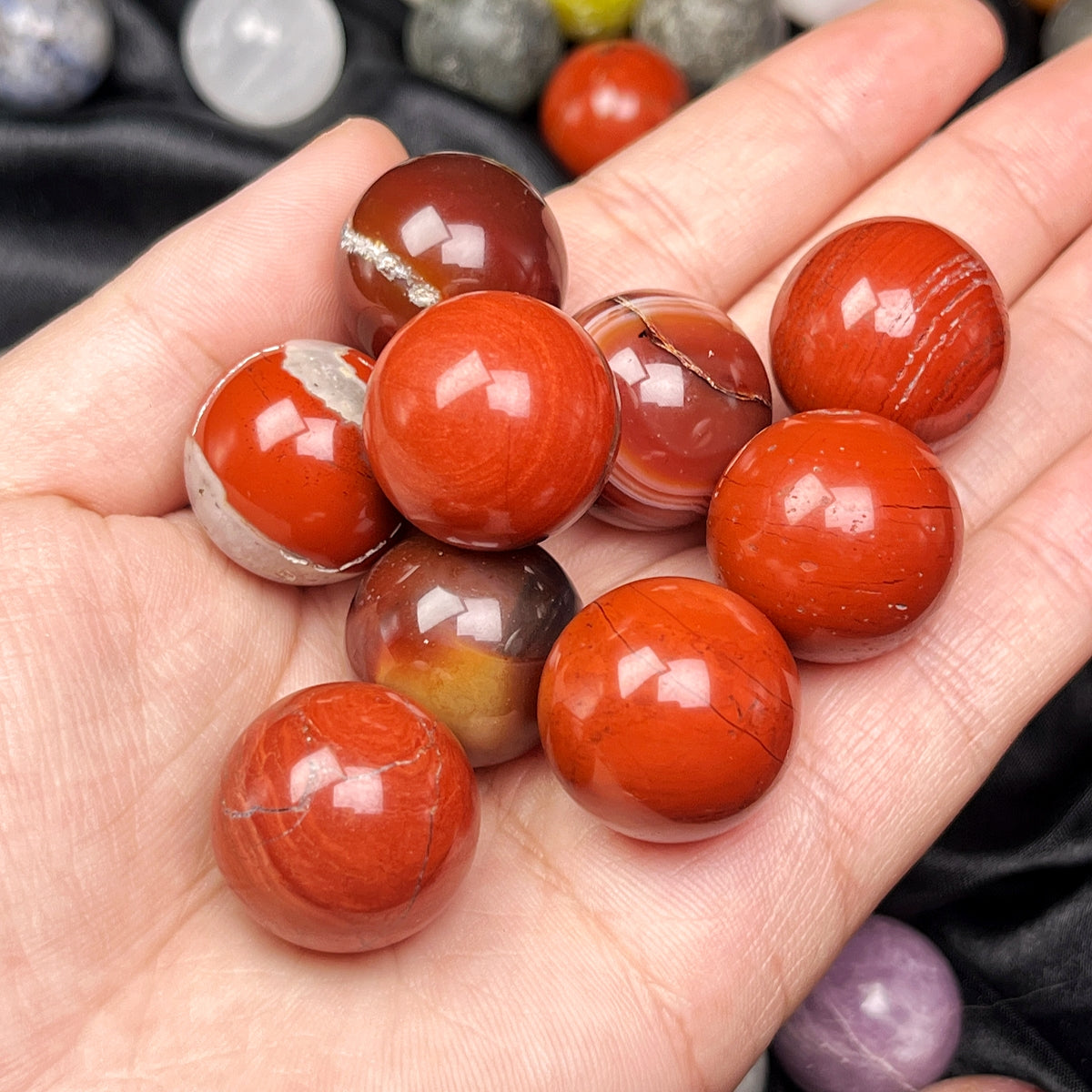 Natural Mixed material crystal ball Heal ing Gemstone Home Decor