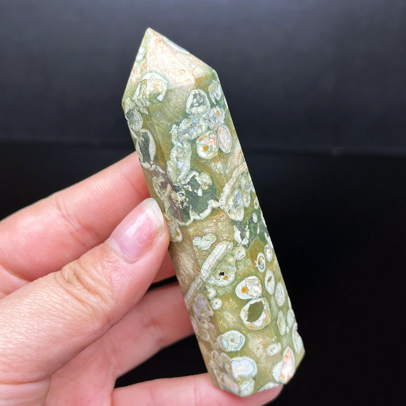 Natural Quezai Stone Single Pointed Column Heal ing Gemstone Home Decor