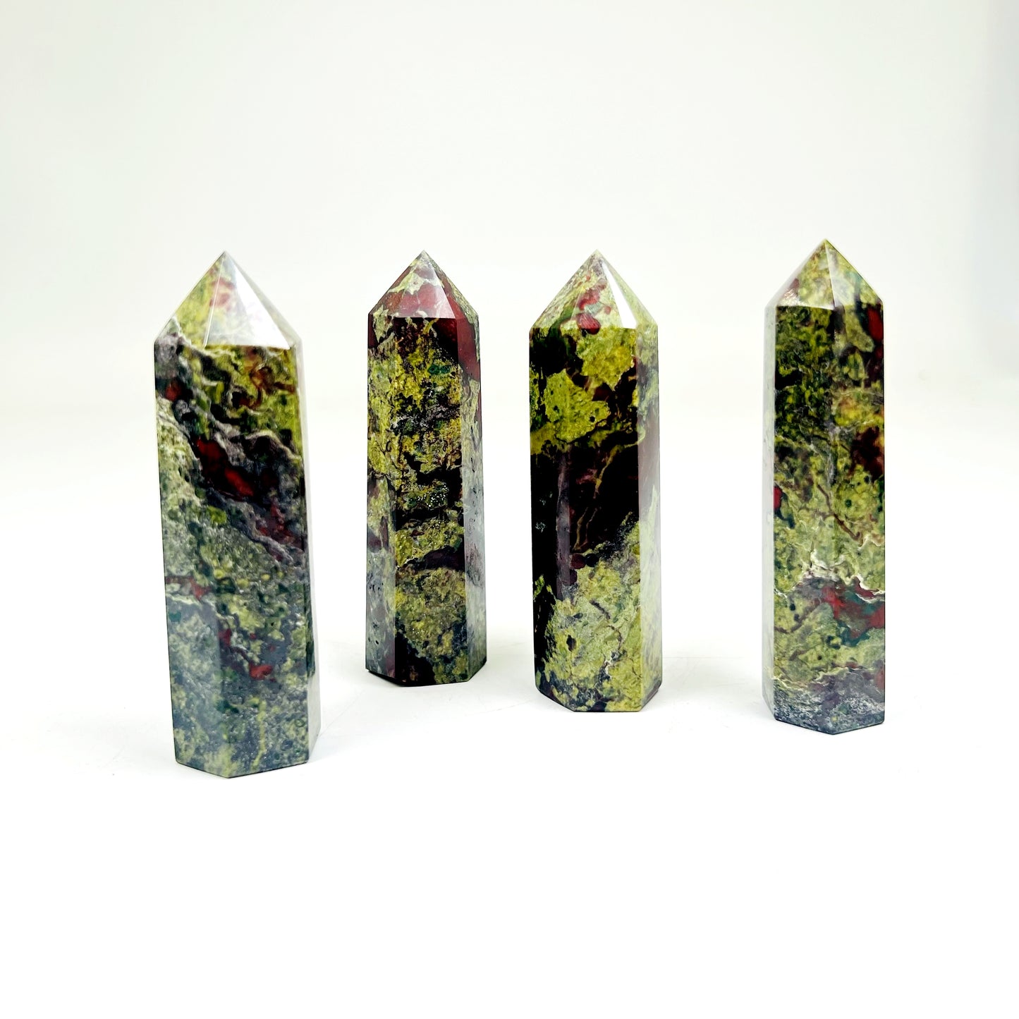 Natural Brazilian Bloodstone Single Pointed Column Heal ing Gemstone Home Decor