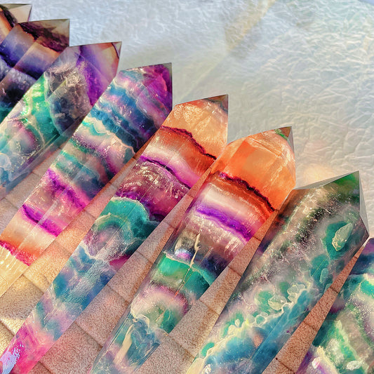 colorful fluorite wand