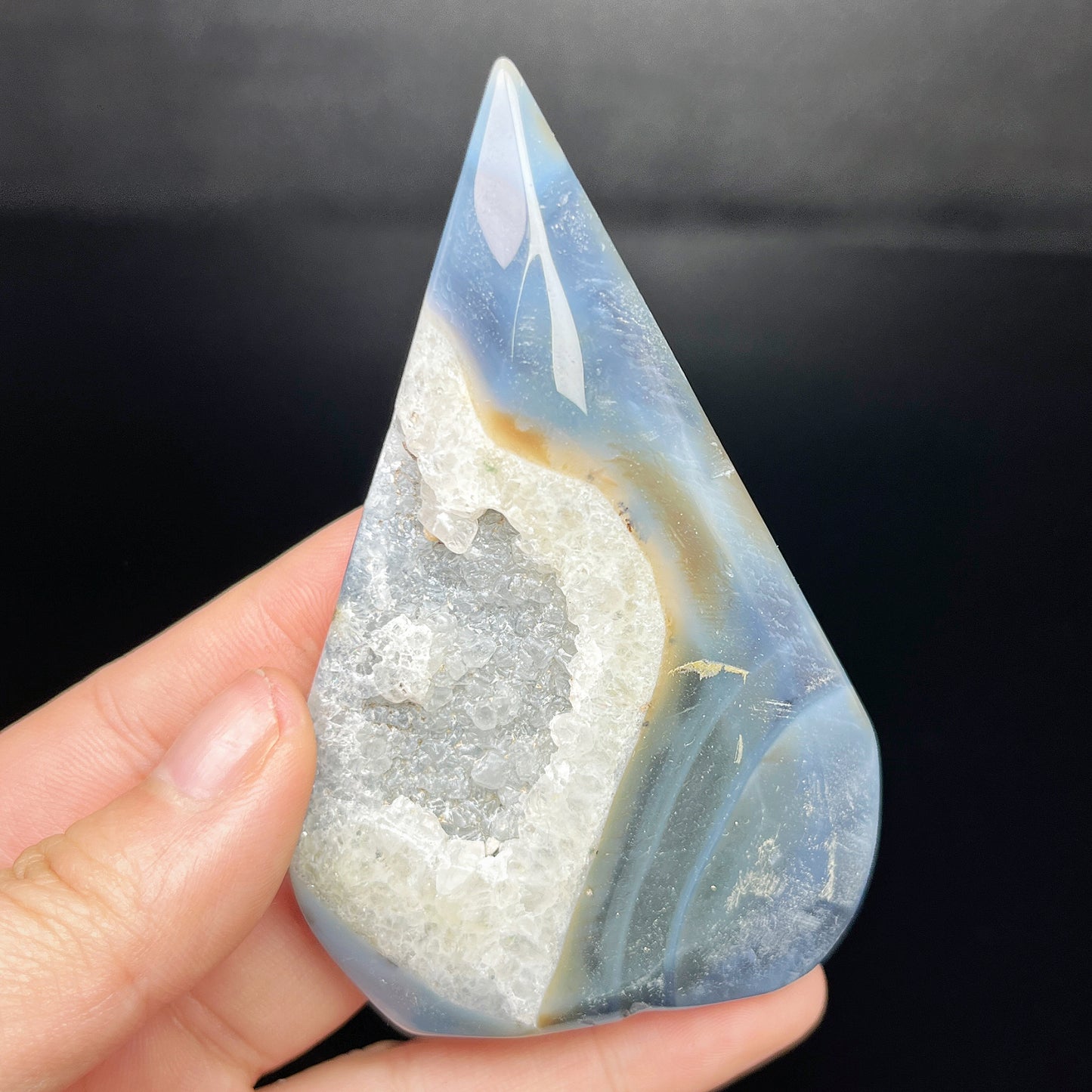 Natural Grey wrapped agate ornament Heal ing Gemstone Home Decor