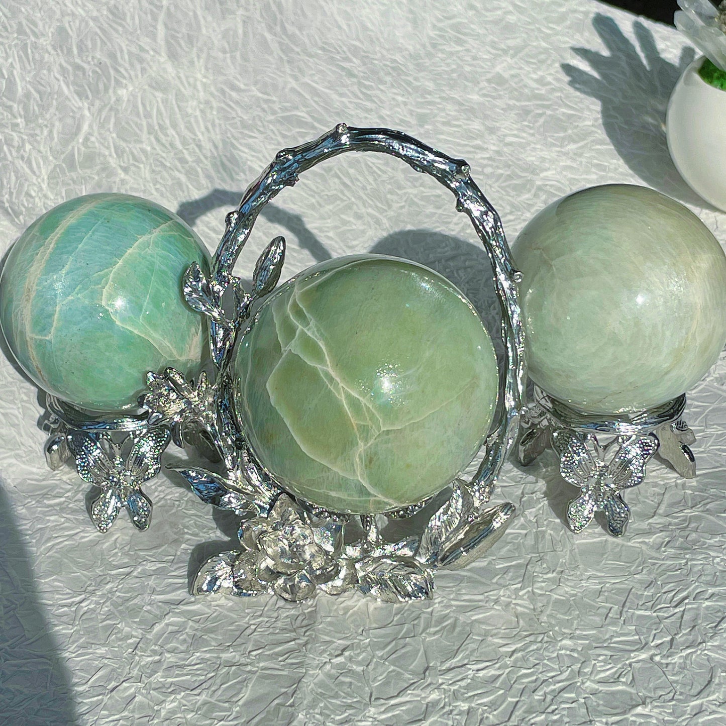 green moon stone sphere