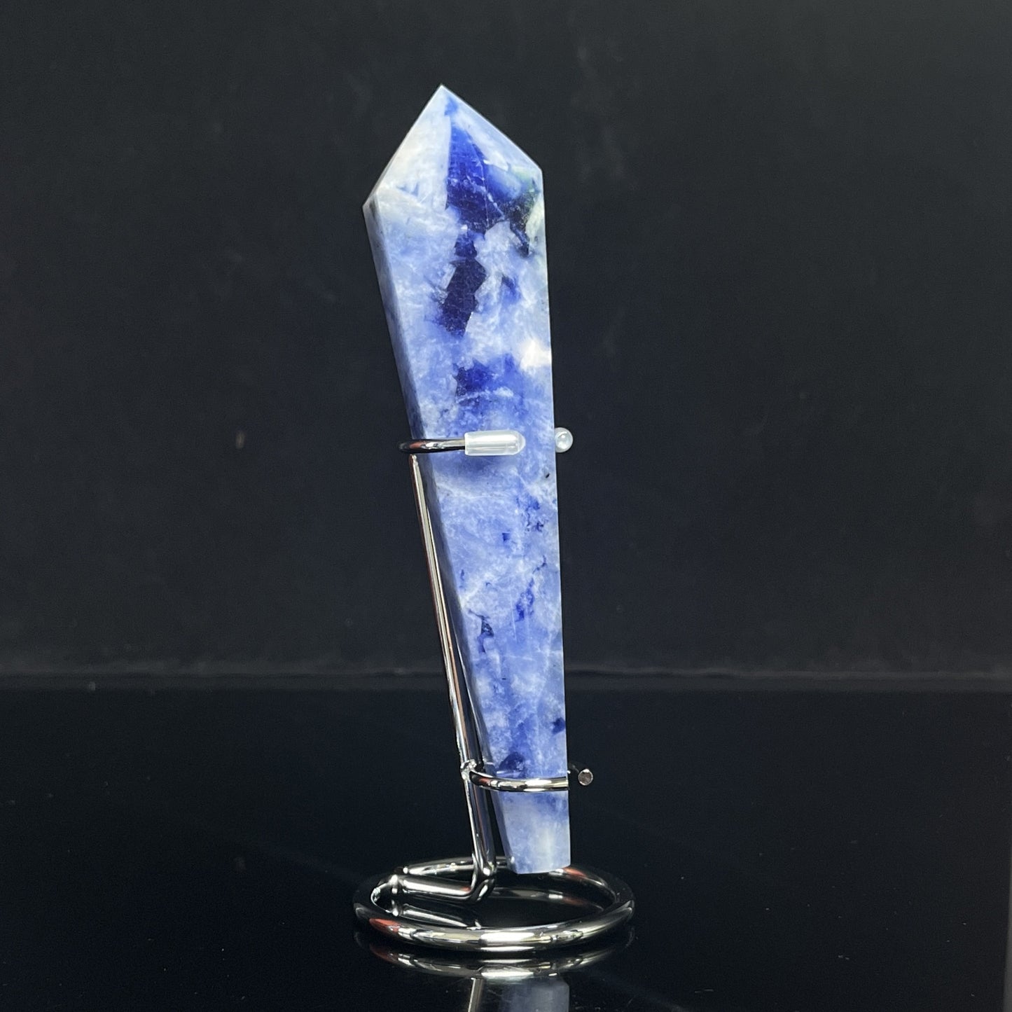 Natural Fluorescent Blue Striped Stone Staff Heal ing Gemstone Home Decor