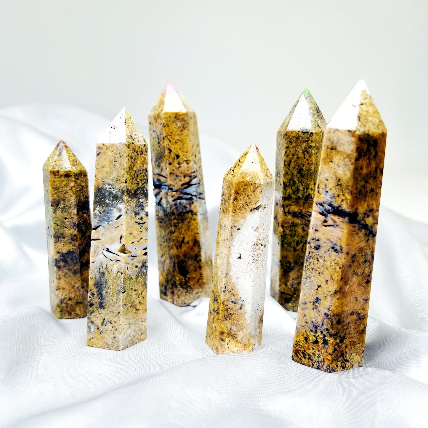 Natural Agate crystal single pointed pillar Heal ing Gemstone Home Decor