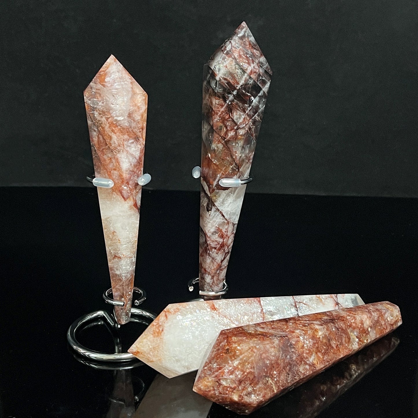 Natural Red Gum Flower Scepter Heal ing Gemstone Home Decor