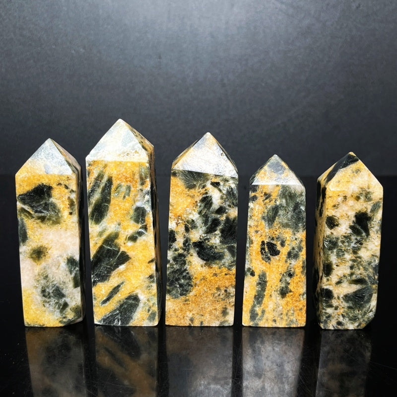 Natural Tiger skin mica square column Heal ing Gemstone Home Decor gift