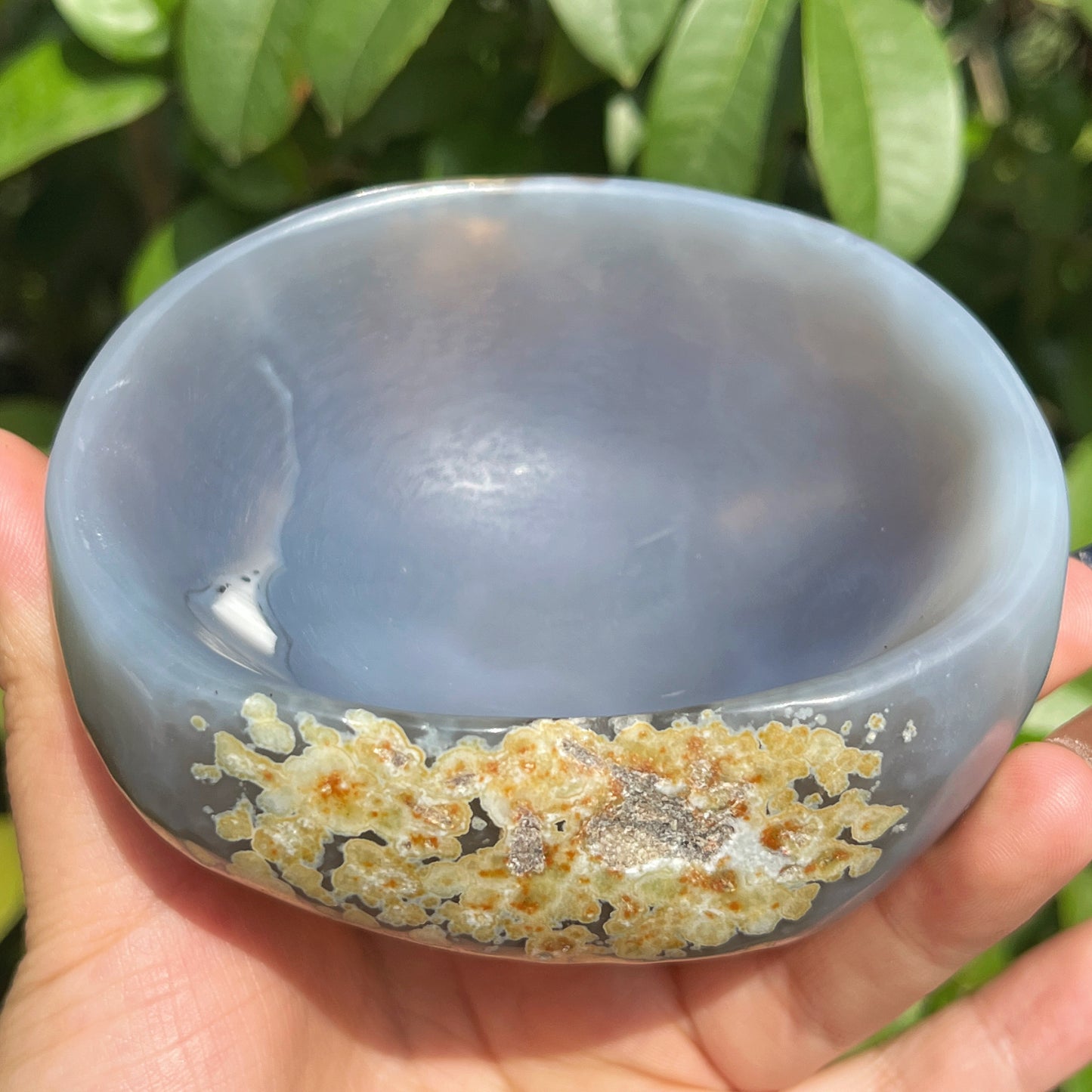Natural Agate Carved Bowl Heal ing Gemstone Home Decor
