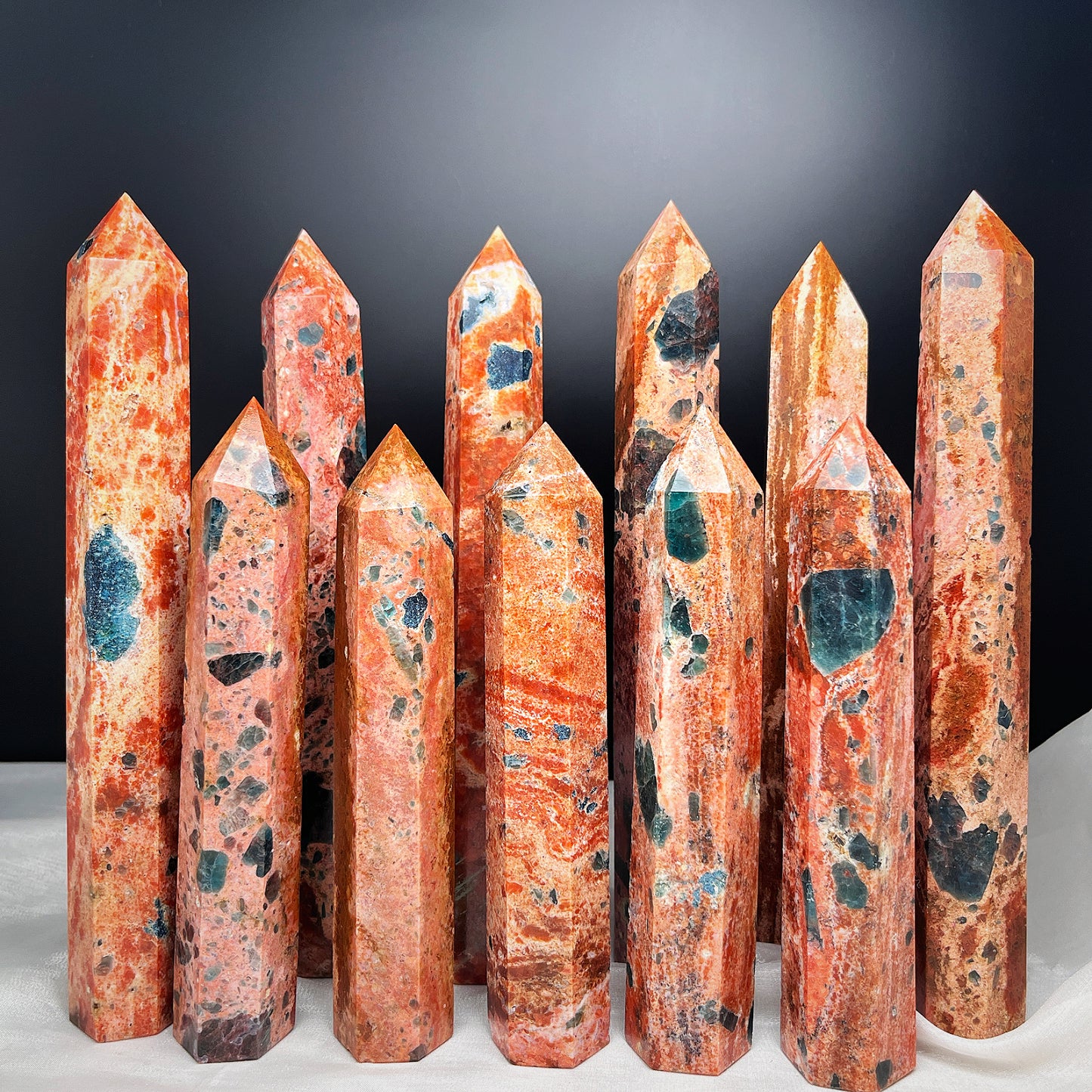 Natural Solar phosphorus glow symbiotic column Healing Gemstone Home Decor
