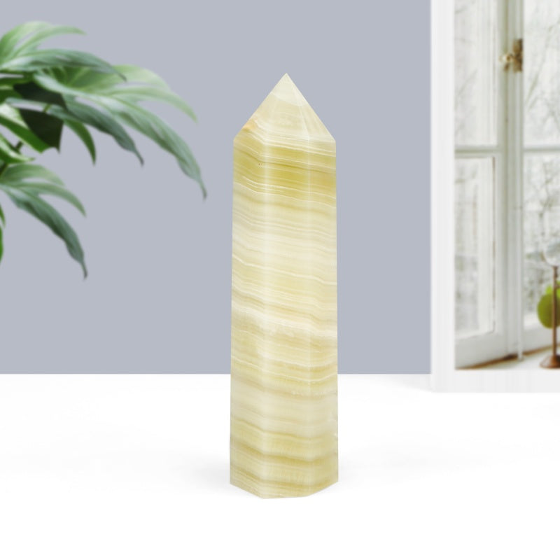 Natural Afghan jade single pointed pillar Heal ing Gemstone Home Decor