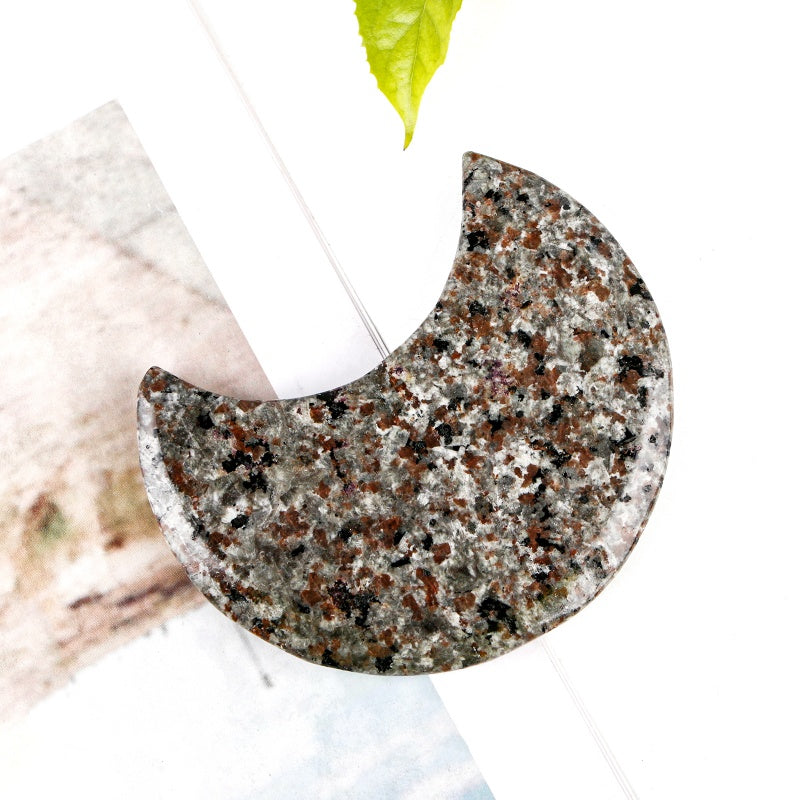 Natural Flame Stone Carving Moon Heal ing Gemstone Home Decor
