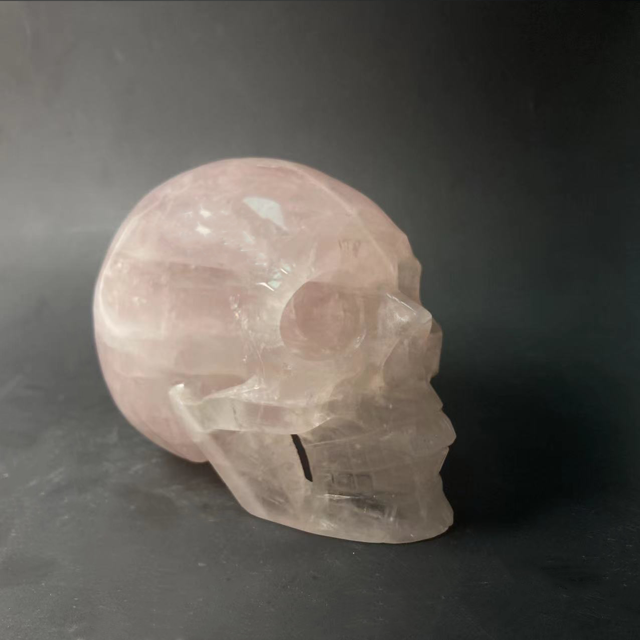 RoseQuartz&BlackObsidian Skull