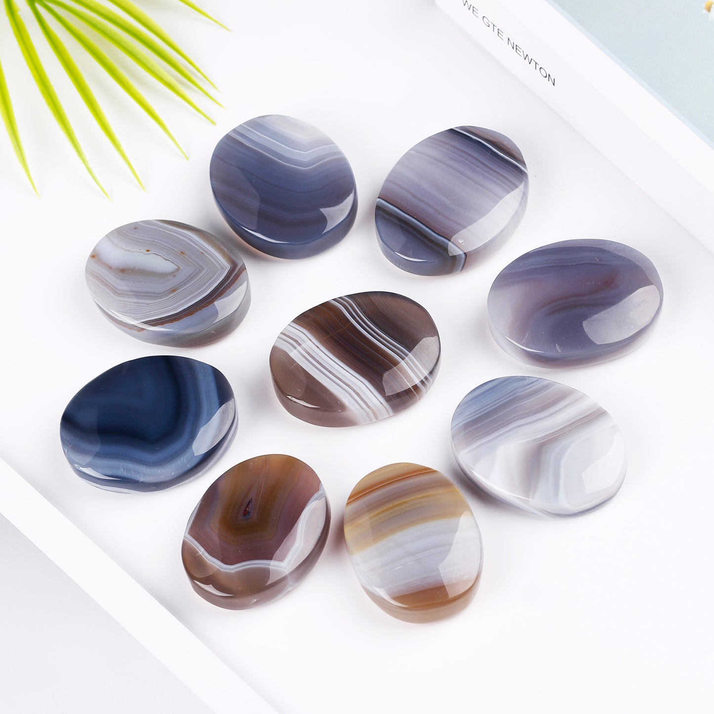 Natural  gray wrapped agate rolling stone Heal ing Gemstone Home Decor