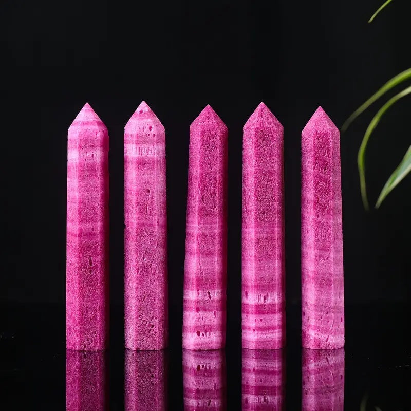 Natural Ruby single pointed pillar  Heal ing Gemstone Home Decor