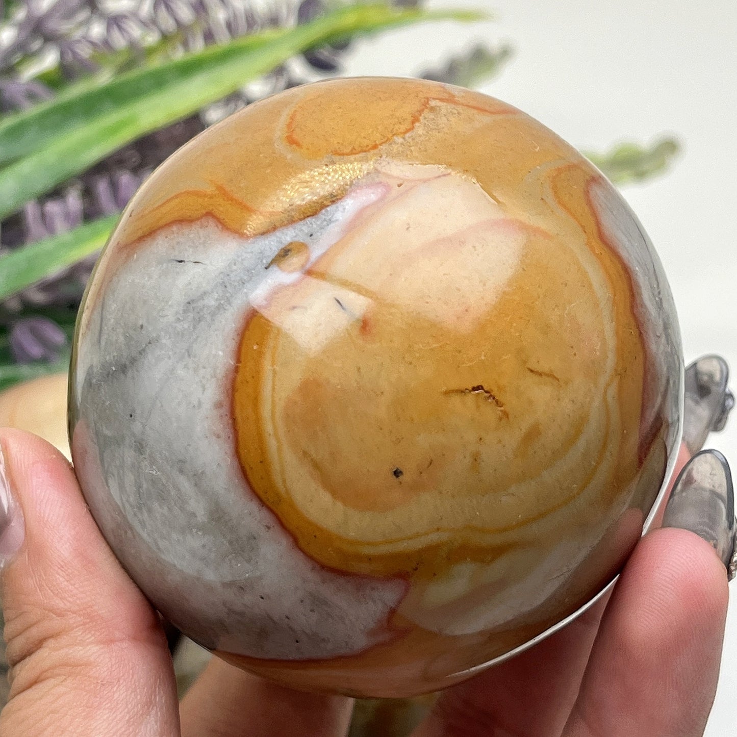 Natural Ocean Stone Ball Heal ing Gemstone Home Decor