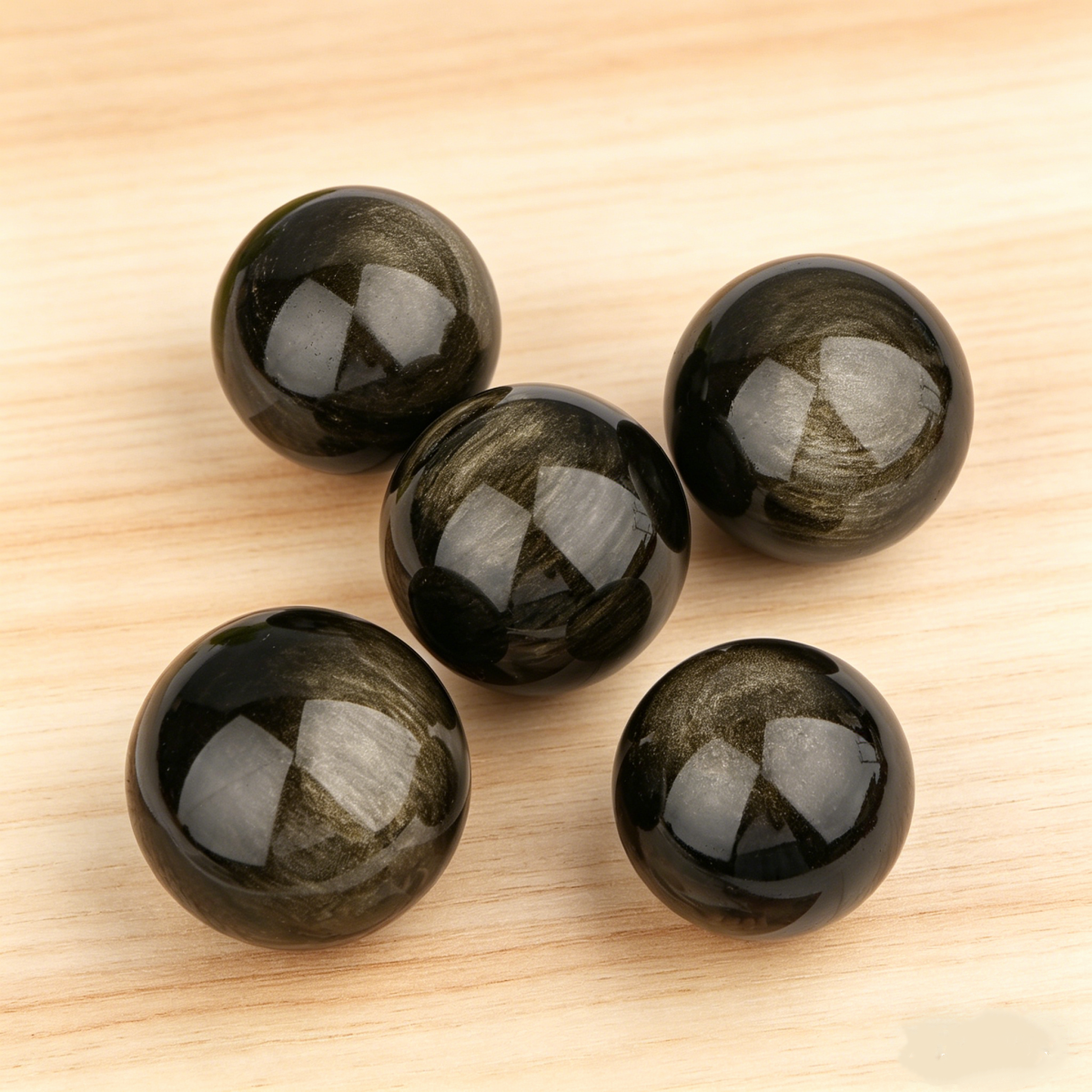 Natural Golden obsidian ball Heal ing Gemstone Home Decor