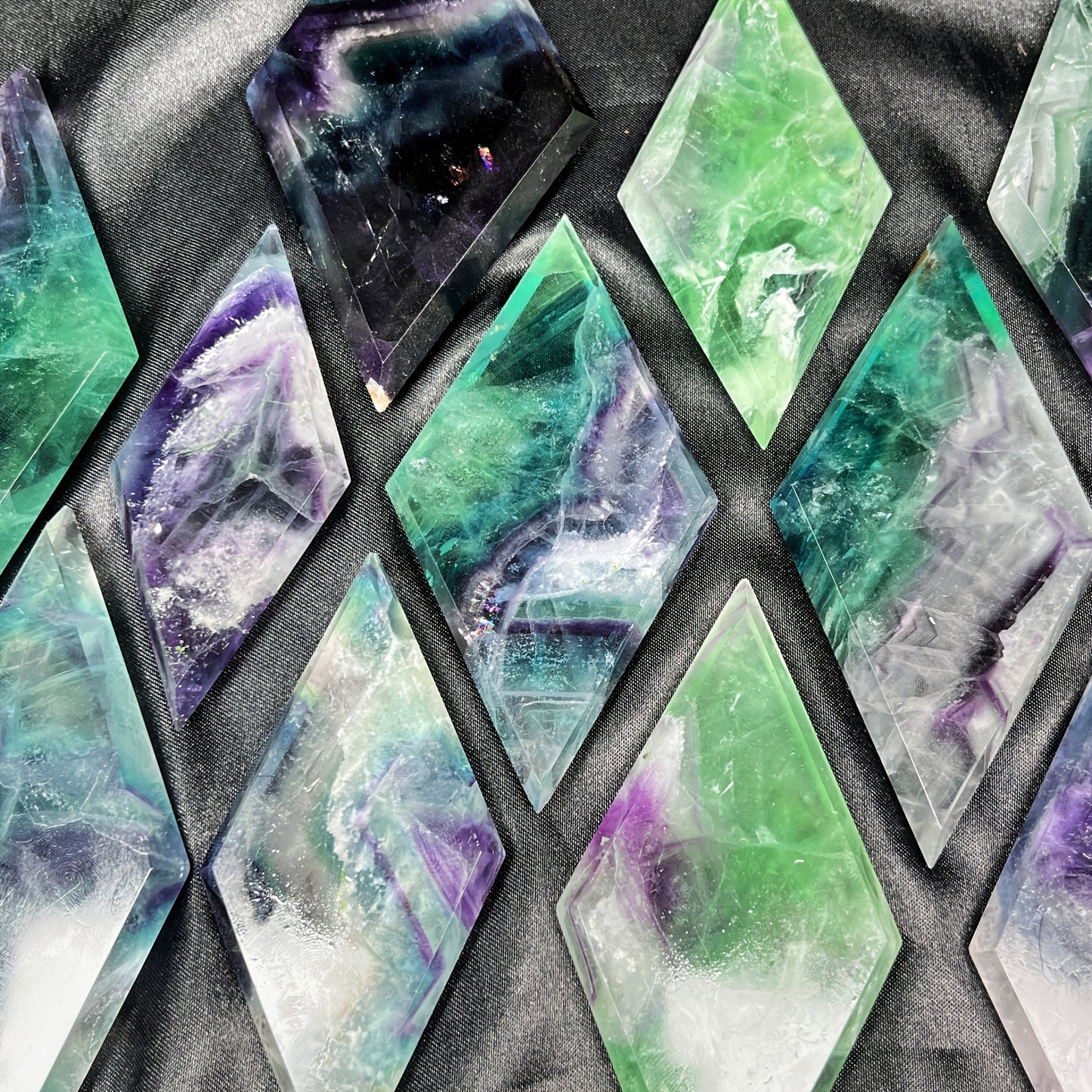 Natural Snowflake fluorite diamond shaped flakes Heal ing Gemstone Home Decor