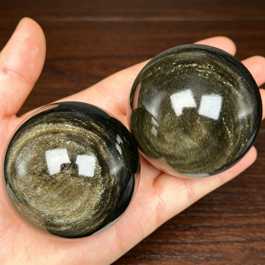 Natural Golden obsidian ball Heal ing Gemstone Home Decor