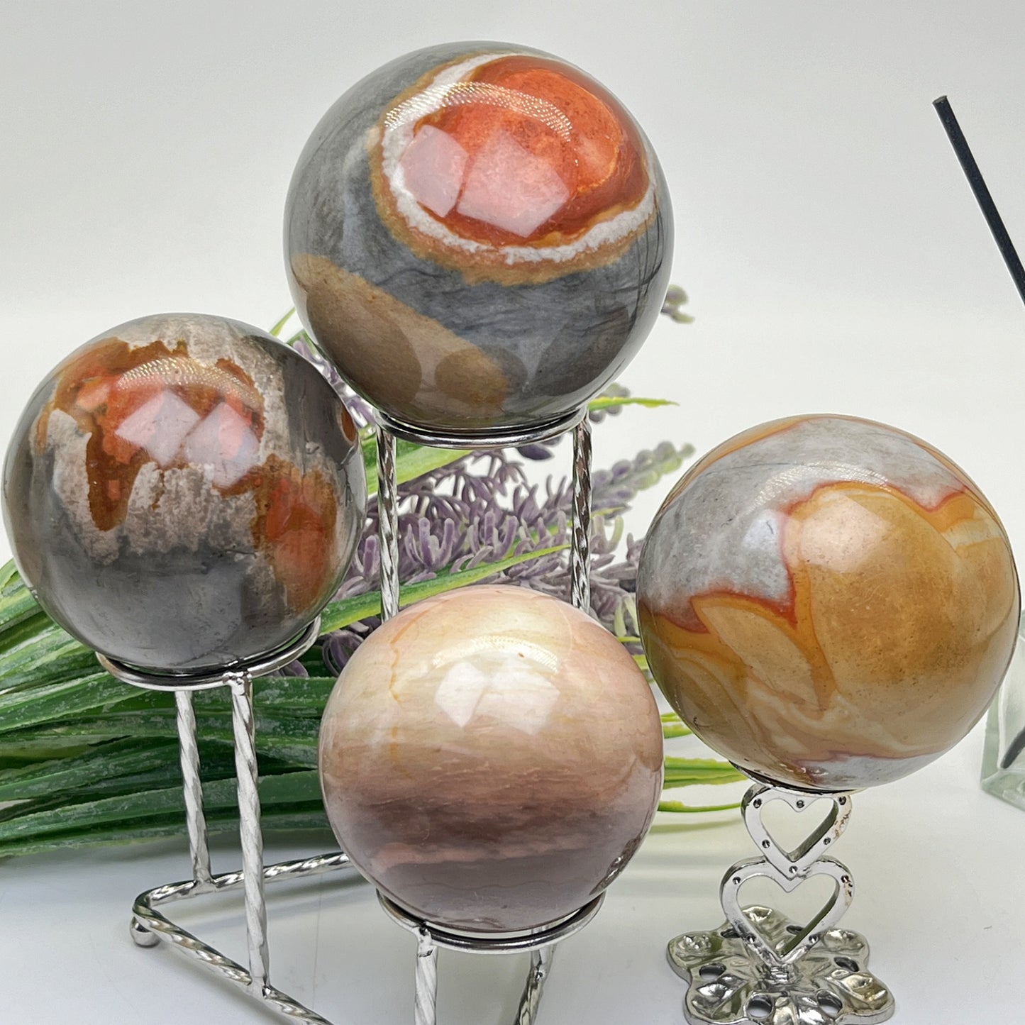 Natural Ocean Stone Ball Heal ing Gemstone Home Decor