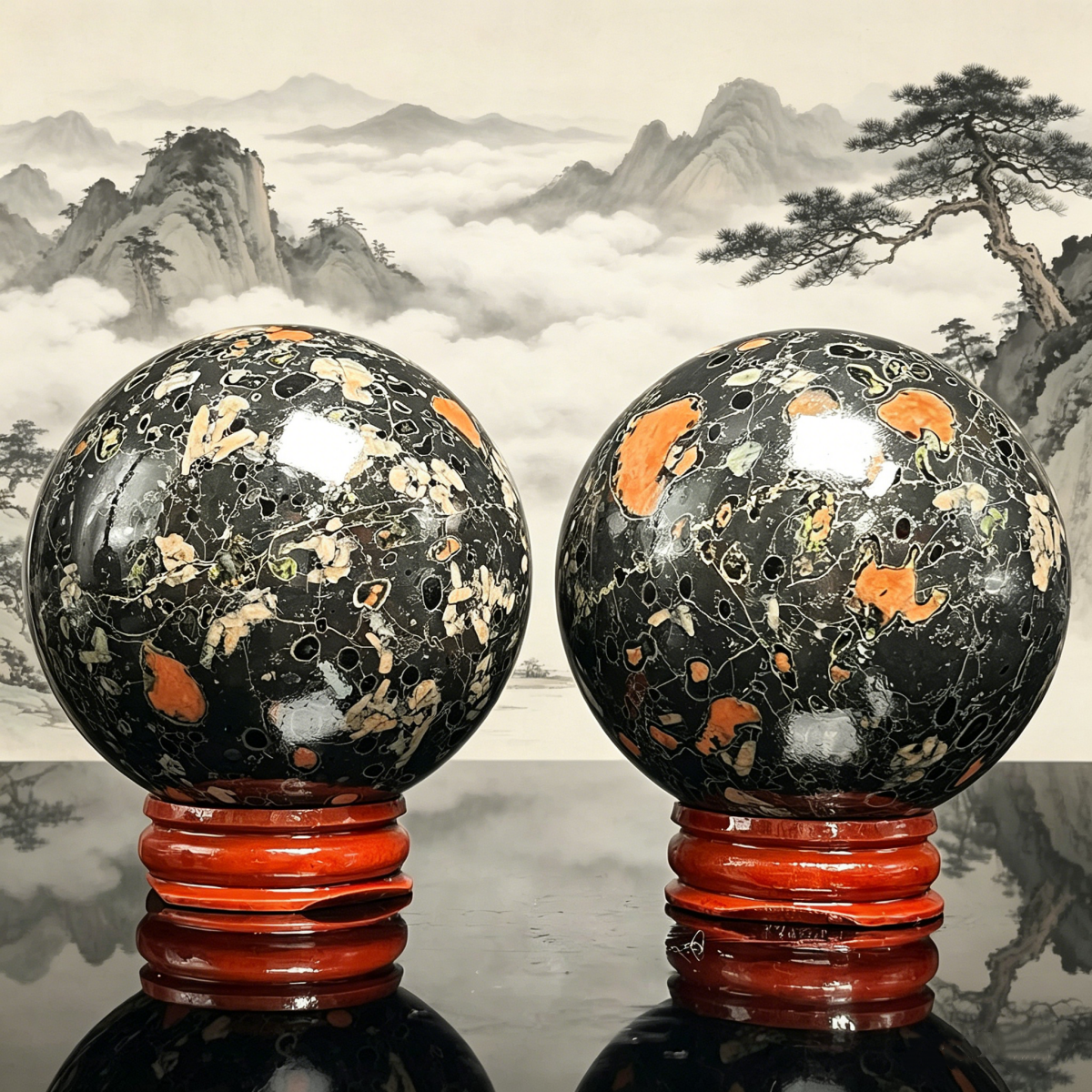 Natural  lotus stone ball Heal ing Gemstone Home Decor