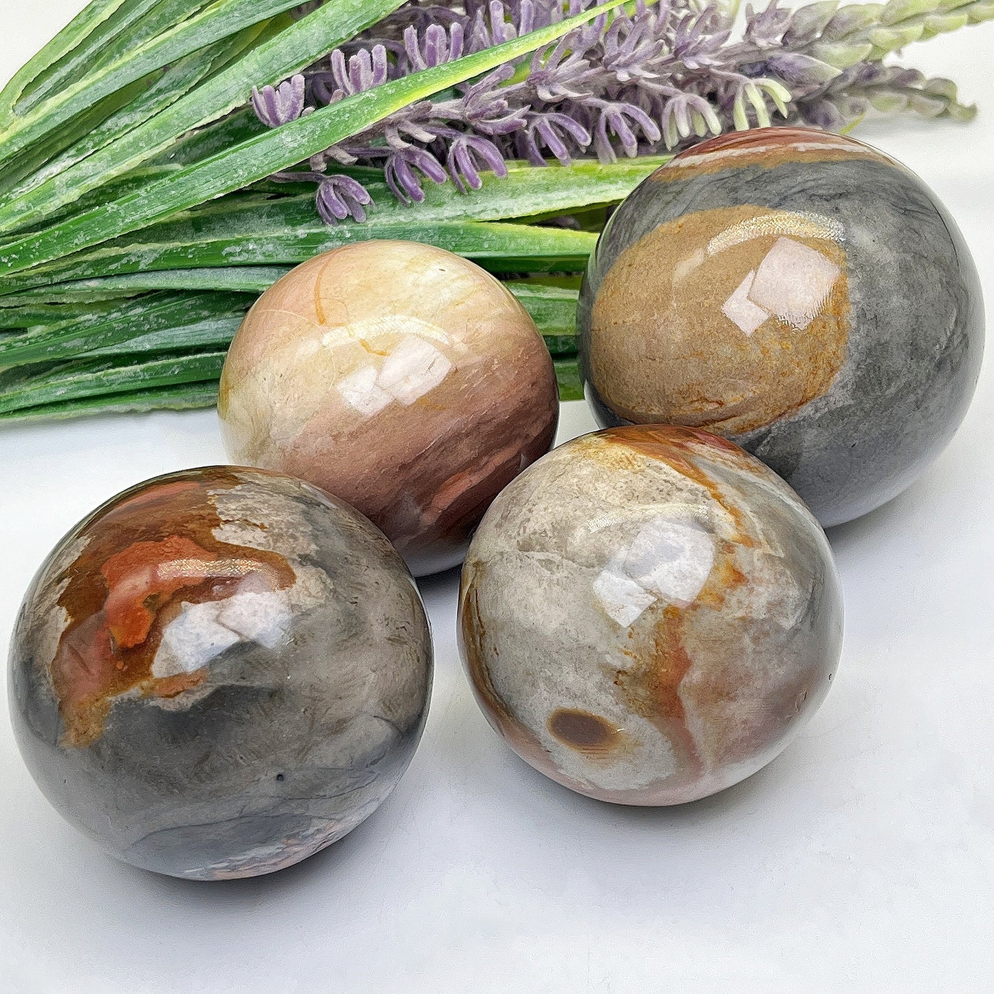 Natural Ocean Stone Ball Heal ing Gemstone Home Decor