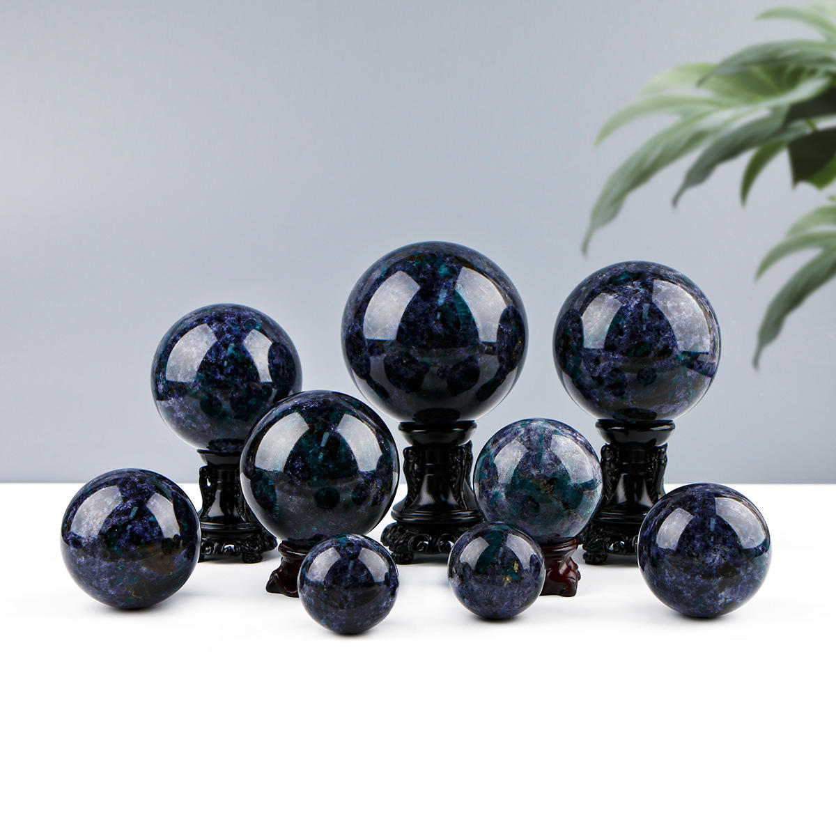 Natural Cordierite Apatite Symbiosis Crystal Sphere Healing Energy Meditation Home Decor Gift