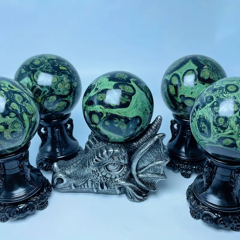 Natural Peacock Eye Crystal Sphere Healing Energy Ball Meditation Home Decor Gift