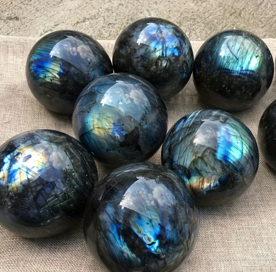 Natural Labradorite Sphere Healing Energy Ball Meditation Home Decor Gift